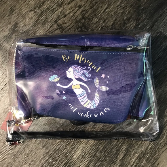 ⭐️🧜♀️Mermaid SeeThrough Printed 3-1 Cosmetic Bag - Picture 6 of 7